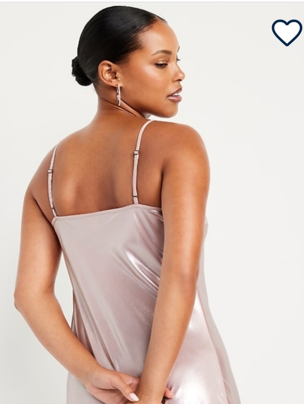 NWT Old Navy Shine Satin Slip Maxi Dress in Light Pink - Picture 3 of 4